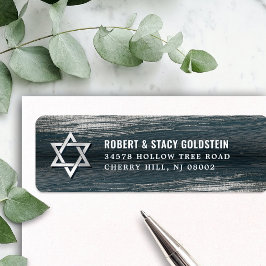 Bar Mitzvah Silver Foil Dark Gray Rücksendeadresse