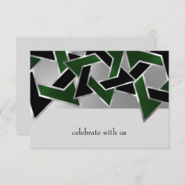 Bar Mitzvah Silver Green Black Star von David Einladung