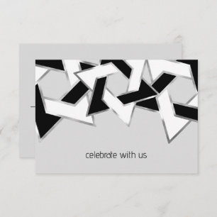 Bar Mitzvah Silver Schwarz-weißer Star von David Einladung