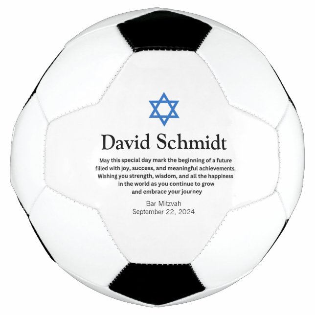 Bar Mitzvah Soccer Ball Geschenke für Jungen (Vorderseite)