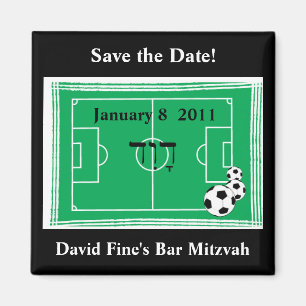 Bar Mitzvah Soccer Save the Date Magnet