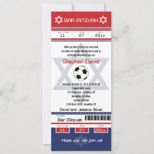 Bar Mitzvah Soccer Ticket Einladung