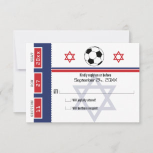 Bar Mitzvah Soccer Ticket UAWG RSVP Karte