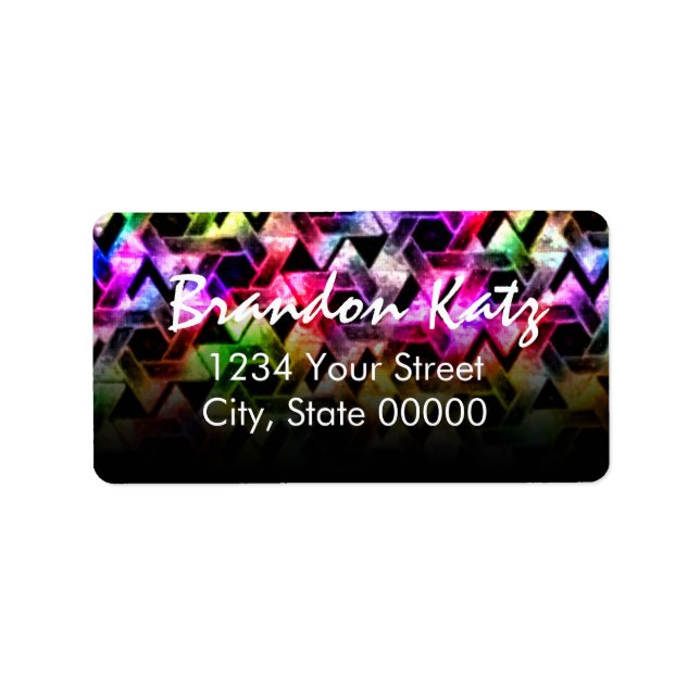 Bar Mitzvah Star von David Damask Black Fade Adressaufkleber (Vorne)