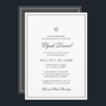 Bar Mitzvah Star von David Elegant Classic Einladung<br><div class="desc">Besteht aus eleganter Serif und kursiver Schriftzypografie auf Rahmen mit einem Stern von David. Dieses Design ist zeitlos,  klassisch und elegant.

Dieses wurde von Select Party Supplies entworfen,  exklusiv für Zazzle.

Verfügbar unter:
http://www.zazzle.com/selectpartysupplies</div>