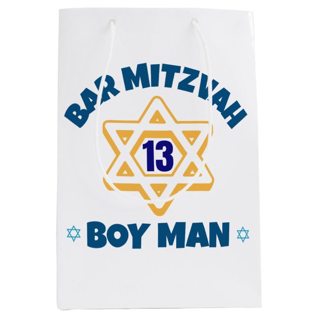 Bar Mitzvah Star von David Mittlere Geschenktüte (Vorderseite)