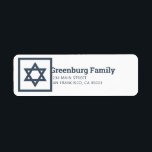 Bar Mitzvah Star von David Moderne Rücksendeadress<br><div class="desc">Besteht aus modernen Serifen und Sans Serif Typografie mit einem Stern von David. Dieses wurde von Select Party Supplies entworfen,  exklusiv für Zazzle. Abrufbar unter: http://www.zazzle.com/store/selectpartysupplies</div>