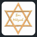 Bar Mitzvah/Star von David Quadratischer Aufkleber<br><div class="desc">David Design</div>