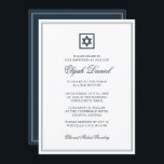 Bar Mitzvah Star von David Simple Frames Einladung<br><div class="desc">Besteht aus eleganter Serif und kursiver Schrift Typografie auf Rahmen mit einem Stern von David.

Entworfen von Select Party Supplies,  exklusiv für Zazzle.

Abrufbar unter:http://www.zazzle.com/selectpartysupplies</div>