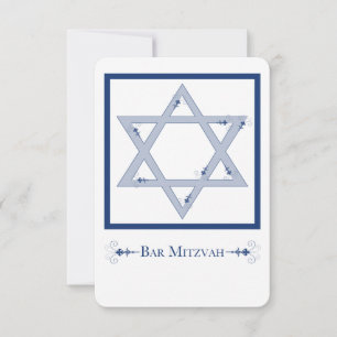 Bar mitzvah (Stern der blühenden Eleganz) Einladung