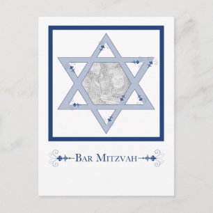 Bar mitzvah (Stern einer david elegance-Fotokarte) Postkarte