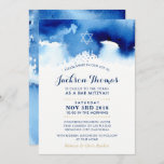 BAR MITZVAH Stern Modernblau Aquarell einladen Einladung<br><div class="desc">von kat massard >>> kat@simplysweetPAPERIE.com << - - - - - - - - - - - - - - - - - - - - - - - - - - - - - - - - - - - - - - - - - - - - -...</div>