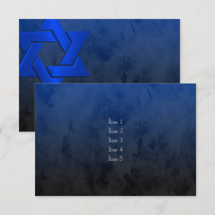 Bar Mitzvah Stylish Blue Star von David Ombre Einladung