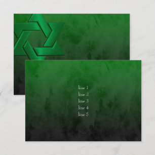 Bar Mitzvah Stylish Green Star von David Ombre Einladung