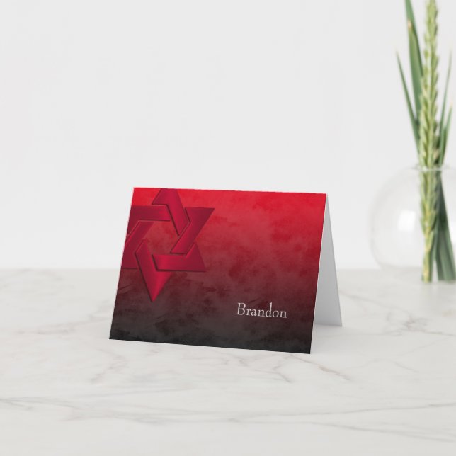 Bar Mitzvah Stylish Red Star von David Ombre (Vorderseite)