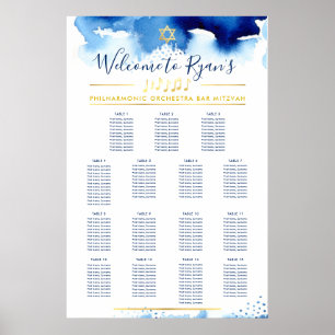 BAR MITZVAH TABLE PLAN Goldstar Blau Poster