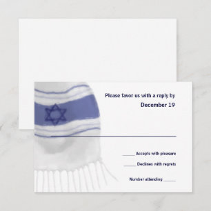 Bar Mitzvah Tallit Reponse Card RSVP Karte