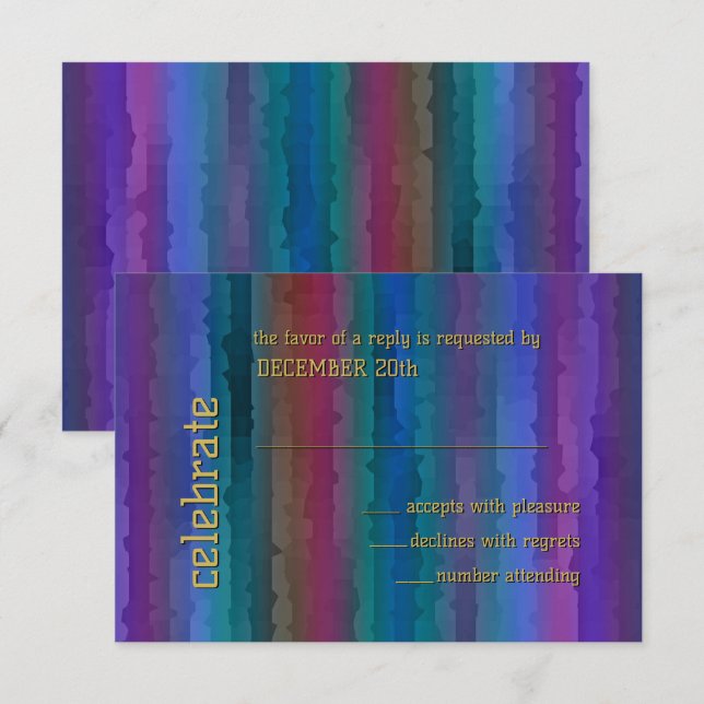 Bar Mitzvah Techno Streaks Einladung UAWG (Vorne/Hinten)