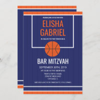 Bar Mitzvah Vintag Basketball Einladung