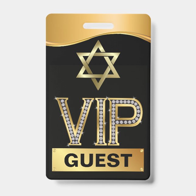 Bar Mitzvah VIP Lanyard ABZEICHEN - siehe Zurück Ausweis (Vorderseite)