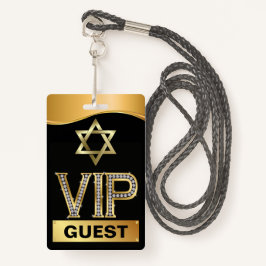 Bar Mitzvah VIP Lanyard ABZEICHEN - siehe Zurück Ausweis