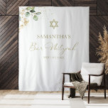 Bar Mitzvah Watercolor Hintergrund | Greenery Gild Wandteppich<br><div class="desc">Möchten Sie Ihr Bat Mitzvah Dekor auf die nächste Ebene bringen? Karo aus unserer Eukalyptus Greenery Bat Mitzvah Kollektion! Mit seiner üppigen,  natürlichen Ästhetik erschaffen Sie eine Feier,  an die Sie sich erinnern können. Entdecken Sie Tipps und Ideen für die Einbindung dieser atemberaubenden Akzente in Ihre heutige Feier! ✨</div>