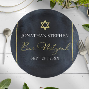 Bar Mitzvah Watercolor Paper Teller ABSTRAKT