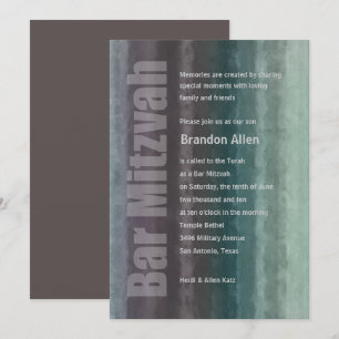 Bar Mitzvah Watercolor Stripes Einladung