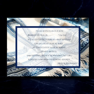 Bar Mitzvah Watercolor Tallit 2 Einladung