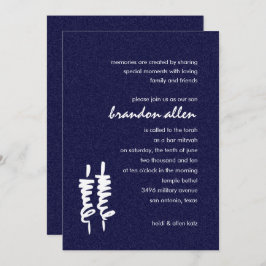 Bar Mitzvah White Torah Scrolls in jeder Farbe Einladung