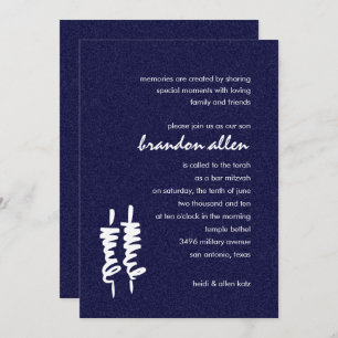 Bar Mitzvah White Torah Scrolls in jeder Farbe Einladung
