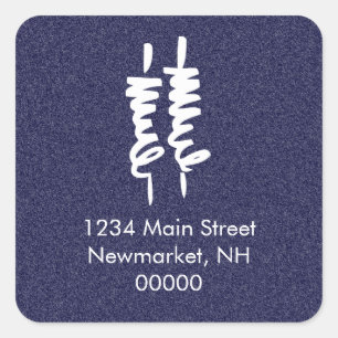 Bar Mitzvah White Torah Scrolls in jeder Farbe Quadratischer Aufkleber