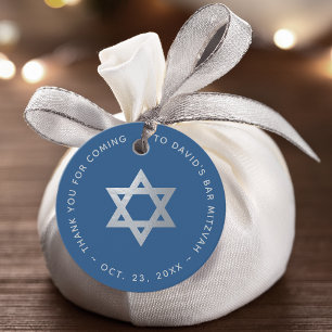 Bar Mitzwa Klassisch Blau Falscher Silberner David Geschenkanhänger