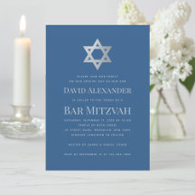 Bar Mitzwa Klassisch Blau Faux-Silber Davidstern