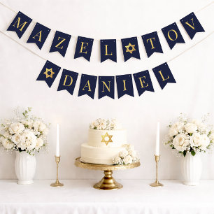 Bar Mitzwa Marine Mazel Tov Junge Name 6 Buchstabe Wimpelkette