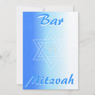 Bar-Mizwa-Einladung mit Davidstern und Chai Einladung