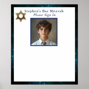 Bar-Mizwa-Foto-Einladungstafel Poster
