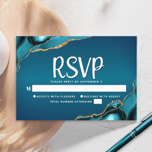 Bar Mizwa Gold Türkis Ombre Achat Schrift Fett RSVP Karte