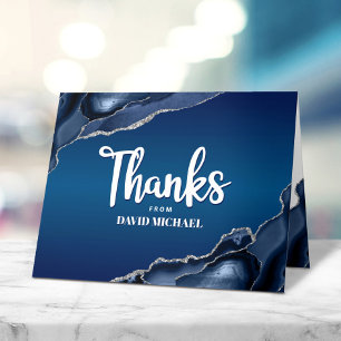 Bar Mizwa Moderne Navy Blau Ombre Achat Schrift  Dankeskarte