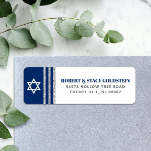 Bar Mizwa Navy Blau Silber Tallit Rücksendeadresse