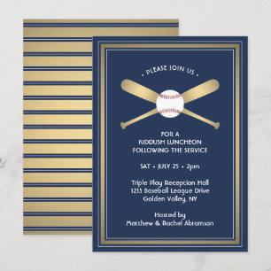Bar-Mizwa-Rezeptionsdetails Baseball-Themenparty Begleitkarte