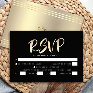 Bar Mizwa Schwarz Goldfolie Script Fett Einleitung RSVP Karte