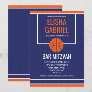 Bar-Mizwa-Vintage-Basketball-Einladung Einladung