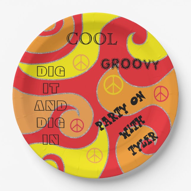 Bar oder Bat Mitzvah PARTY auf Papierplatte Pappteller (Vorderseite)