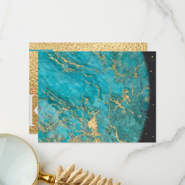 Bar oder Bat Mitzvah Vielen Dank aus dieser Welt 2 Dankeskarte (Vorderseite/Rückseite Beispiel)