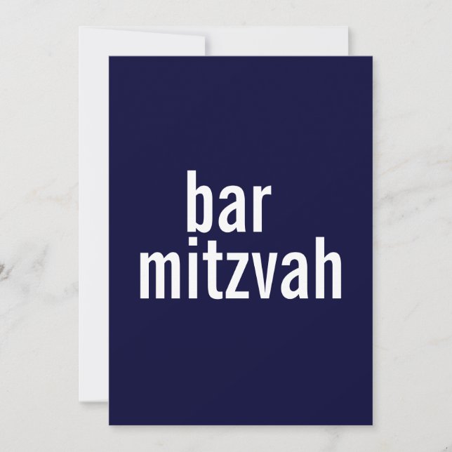Bar or Bat Mitzvah Ankündigungen {Navy Blue} (Vorderseite)