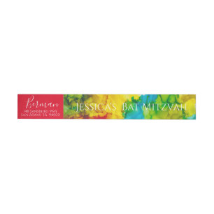 Bar or Bat Mitzvah Color Wrap rund um das Adresset Rundum-Adressaufkleber