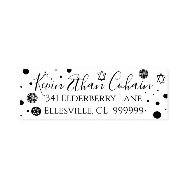 Bar or Bat Mitzvah Confetti Design Selbstfarbig Se Permastempel (Design)