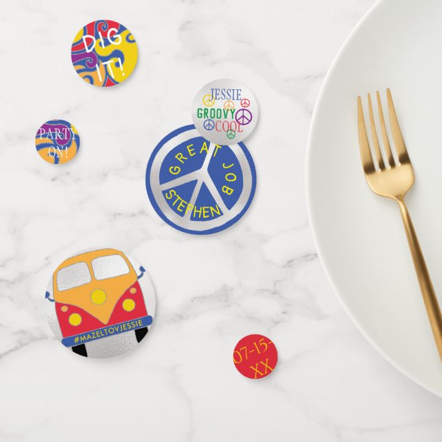 Bar or Bat Mitzvah Confetti Hippie Style Konfetti (Gruppe)