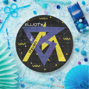 Bar or Bat Mitzvah Paper Plate GAME ON Pappteller